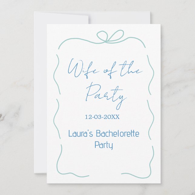 Invitation épouse au nœud bleu de la fête nom date espagnol b (Devant)