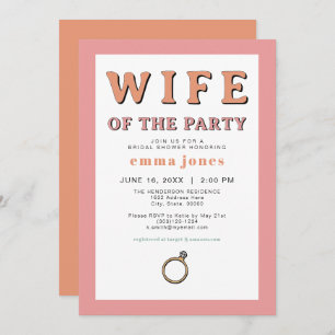 Invitation Épouse de JEAN Retro de la Fête de l'mariée de la