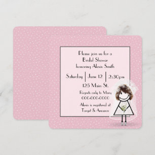 Invitation Épouse Figurant Sur Pois Rose