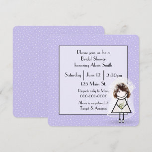 Invitation Épouse Figure Sur Pois Violets
