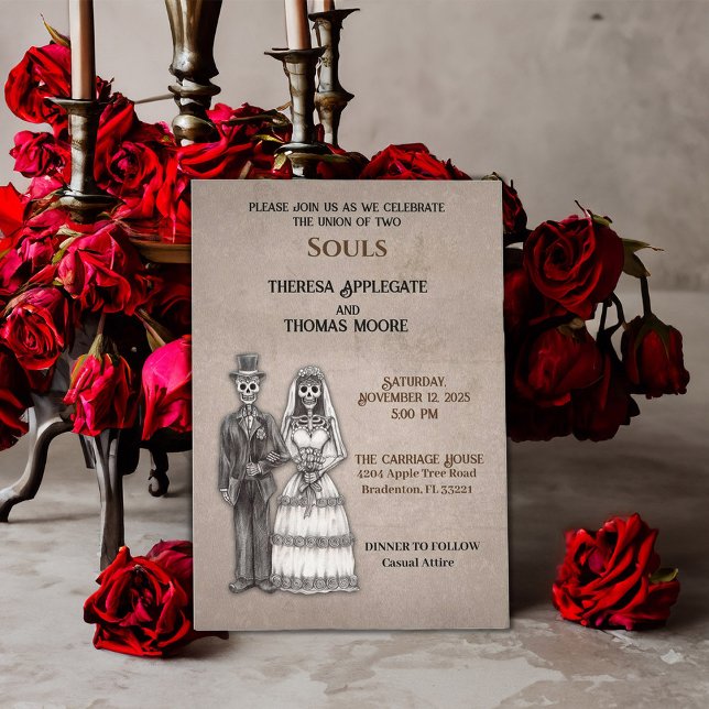 Invitation Épouse gothique de squelette et de la mariée de sq (Créateur téléchargé)