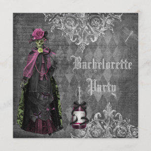 Invitation Épouse gothique Skeleton Shabby Chic Bachelorette