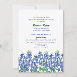 Invitation Épouse militaire Bienvenue Texas Bluebonnet Digita