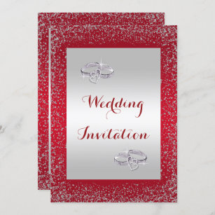 Invitation Épouser élégant d'anneaux de parties scintillantes