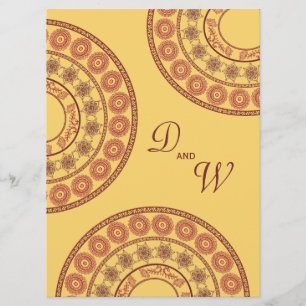 Invitation Épouser l'invitation jaune de Mehndi Desi de henné