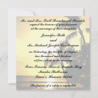 Invitation Épouser tropical de Shoreline de plage