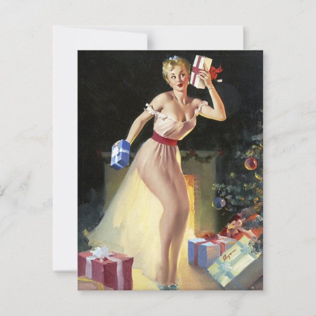 Invitation Épousseter les cadeaux pin up (Devant)