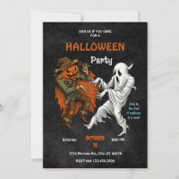 Épouvantail contre fantôme, soirée Halloween