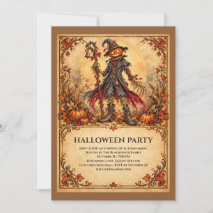 Invitation Épouvantail maudit automne Halloween fête