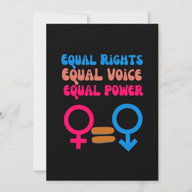 Invitation Equal Rights Equal Voice Feminist  Equality Resist (Devant)
