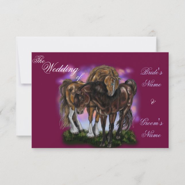 Invitation Equine Devotion~invitation de chevaux couchés de s (Devant)