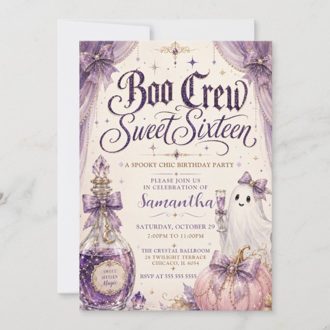Invitation Équipage Boo Démon chic Douze ans sucrés (Devant)