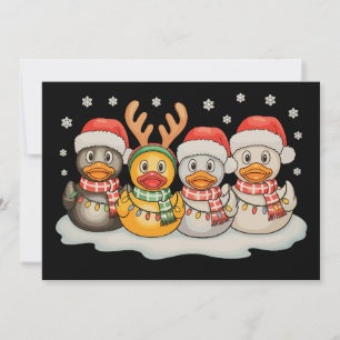 Invitation Équipe Canard en Caoutchouc Renne de Noël Lumières