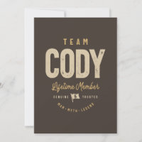 Équipe Cody Membre à vie Nom personnalisé 