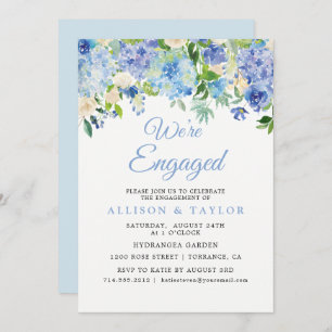 Invitation Équipe cycliste Dusty Blue Watercolor Hydrangea En