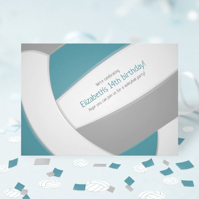 Invitation Équipe d'anniversaires de enfants de volley-ball g (Créateur téléchargé)