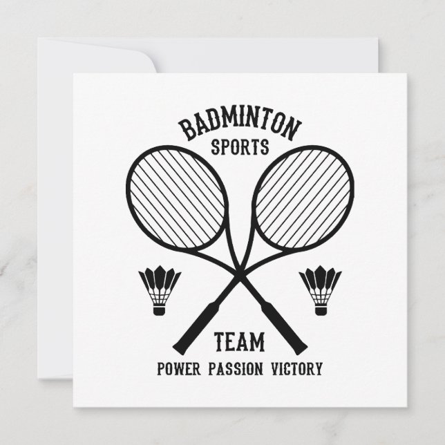 Invitation Équipe de badminton (Devant)