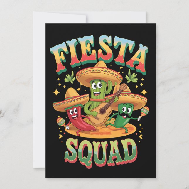 Invitation Équipe de fête drôle Cinco De Mayo Fête mexicaine (Devant)