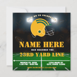 Invitation Équipe de football Green Yellow White Bay