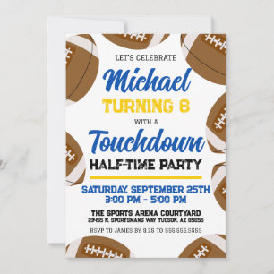 Invitation Équipe de football Jaune Bleu Garçons