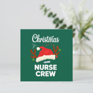 Invitation Équipe de Noël des infirmières Chapeau de Père Noë