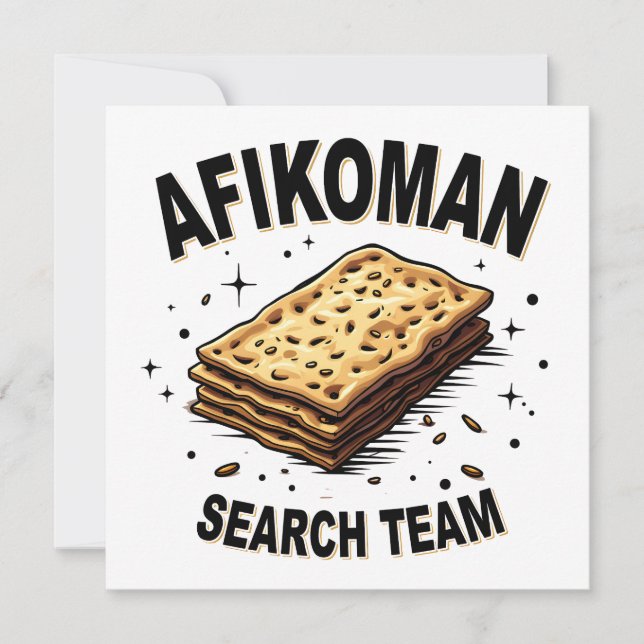 Invitation Équipe de recherche Afikoman Hanukkah amateurs de  (Devant)