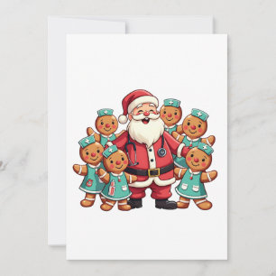 Invitation Équipe de soins en pain d'épice du Père Noël