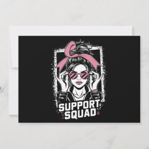 Invitation Équipe de soutien Nœud désordonné Guerrière rose C