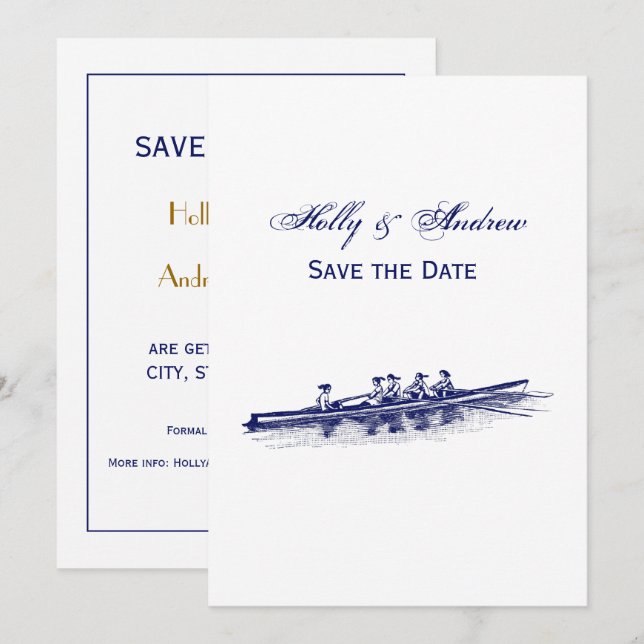 Invitation Équipe des femmes de raideurs d'aviron Sports naut (Devant / Derrière)