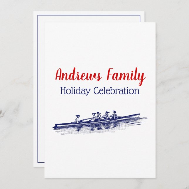 Invitation Équipe des femmes de raideurs d'aviron Sports naut (Devant / Derrière)