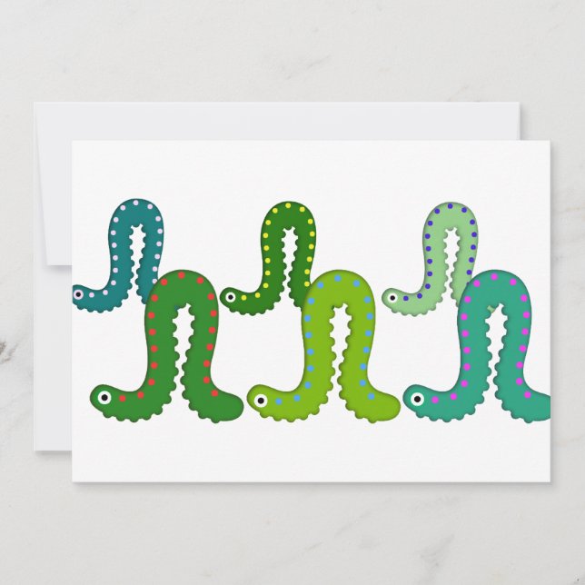 Invitation Équipe d'exploration de vers de pouce (Devant)