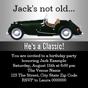 Invitations Faire Part Cartes Anniversaire Classique De Voiture Zazzle Fr