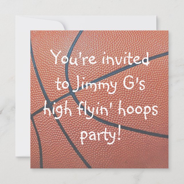 Invitation Équipe Spirit_Basketball texture Fête d'anniversai (Devant)