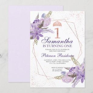 Invitation Ęr anniversaire d'or d'aquarelle florale rose de