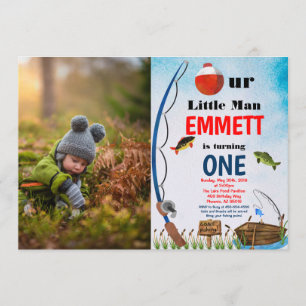 Invitation Ęr de garçon de poissons de bobine de thème de