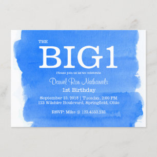 Invitation ęr Lavage bleu de l'aquarelle de Little Boy