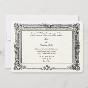 Invitation Ere victorienne 1844 Cadre de style Rococo baroque