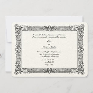 Invitation Ere victorienne 1845 Cadre de style Rococo baroque