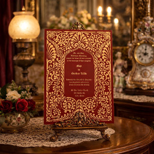 Invitation Ère victorienne 1856 Art nouveau Feuillage