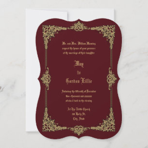 Invitation Ère victorienne 1896 Élégante Bordure Ornée Mariag