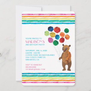 Invitation Eric Carle   Anniversaire de Beary Rainbow