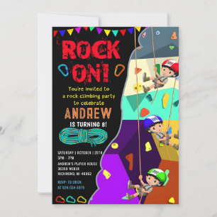 Invitation Escalade Rock personnelle avec photo Anniversaire