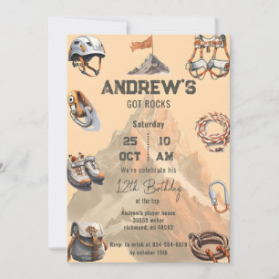 Invitation Escalade Rock personnelle fête d'anniversaire