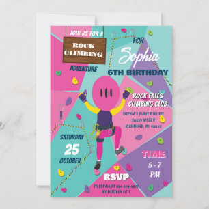 Invitation Escalade Rock personnelle Fête d'anniversaire fill