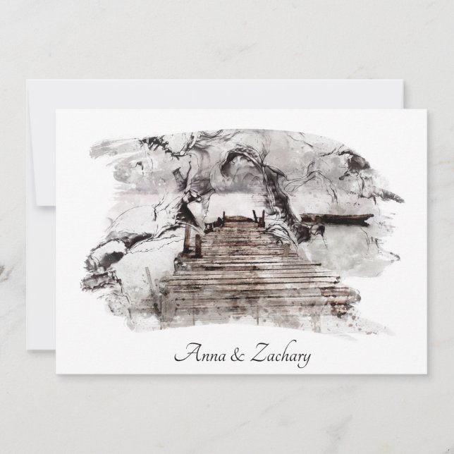 Invitation *~* Escaliers japonais Art +    RSVPQR AR27 Mariag (Devant)