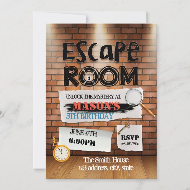 Invitation Escape Room (Devant)