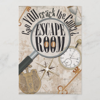 Invitation Escape Room Jeu fête d'anniversaire personnalisée