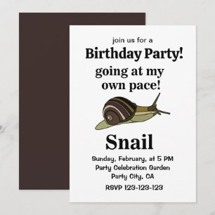 Invitation Escargot Qui Va À Mon Propre Pace Drôle Aile Anniv