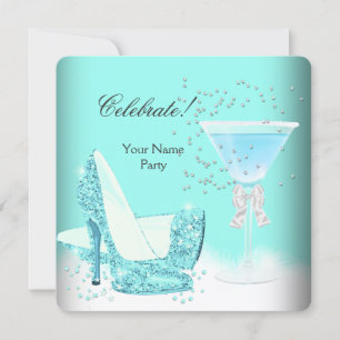 Invitation Escarpins de fête Teal Blue Margarita pour toutes