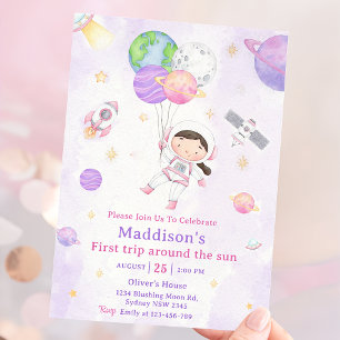 Invitation Espace 1er Anniversaire Premier Voyage Autour Du S